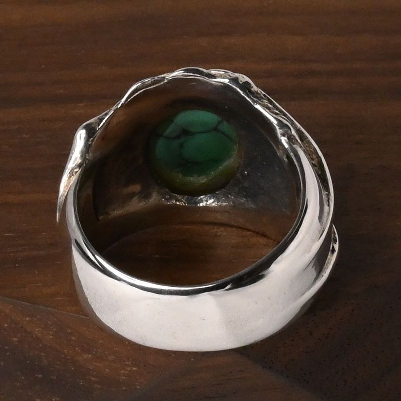 【研磨済】SAAD ターコイズ フェザー リング 11号 シルバー925 指輪