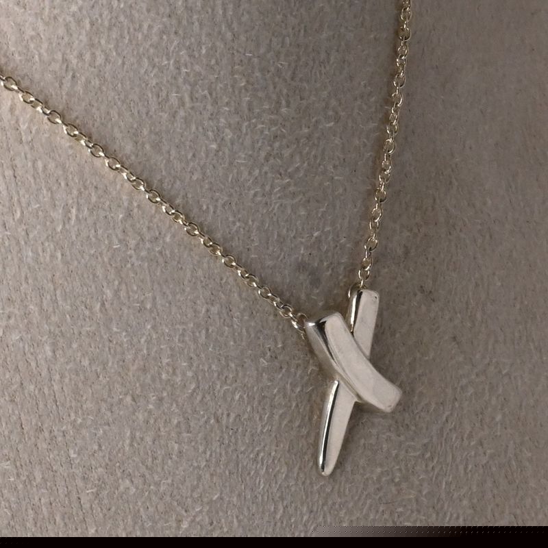 【研磨済】TIFFANY&Co. キス ネックレス 42cm パロマピカソ ティファニー SV925 シルバー ペンダント