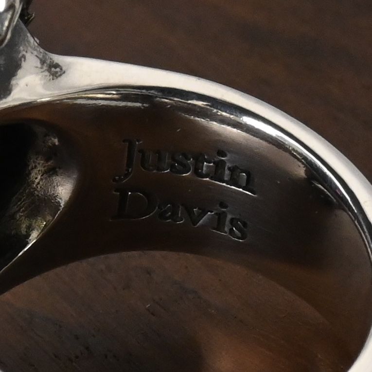 【研磨済】 JUSTIN DAVIS ESSENTIAL SKULL リング ルビー 19号 SRJ155 ジャスティンデイビス 指輪 スカル