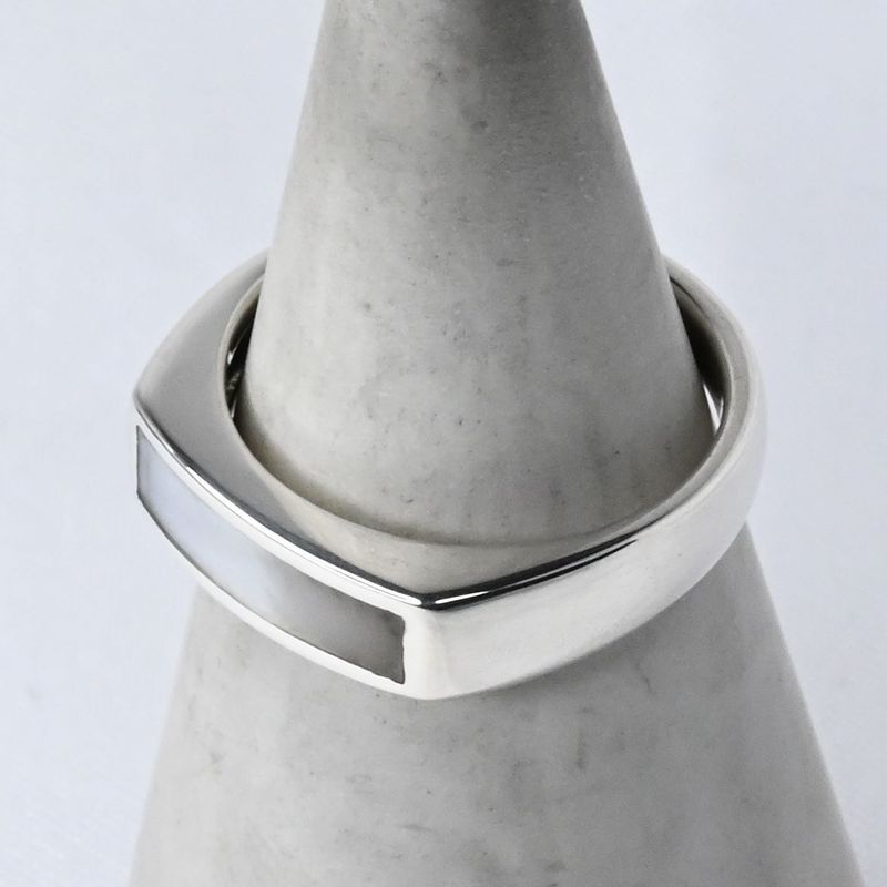 【研磨済】STAR JEWELRY シェル リング 指輪 10号 シルバー925 美品