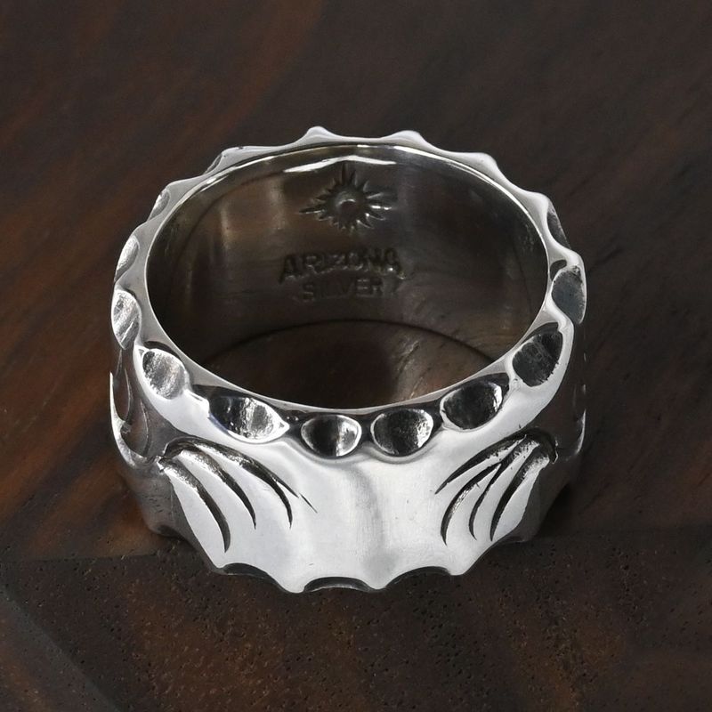 【研磨済】 ARIZONA FREEDOM シルバー リング 太陽神 唐草 17.5号 silver 925