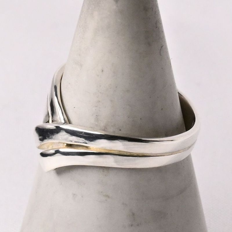 【研磨済】4℃ ストーン シルバー リング 13号 925 美品 ヨンドシー 指輪