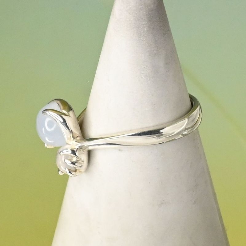 【研磨済】4℃ ストーン シルバー リング 9号 925 美品 ヨンドシー 指輪