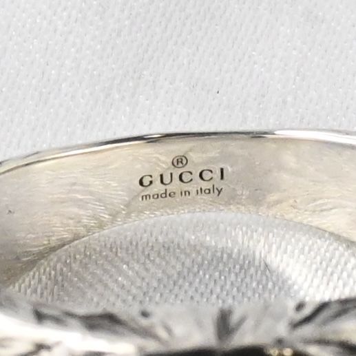 【研磨済】美品 GUCCI インターロッキングG アラベスク ワイド リング サイズ24 グッチ