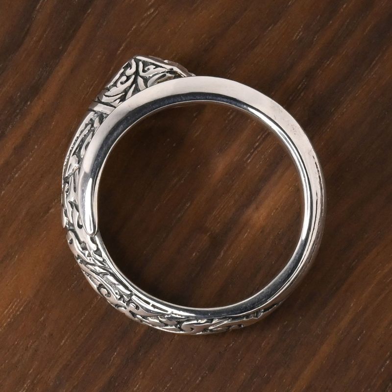 【研磨済】ZOCALO Ivy Spiral Ring Square : White CZ 17号 シルバー925 リング ソカロ