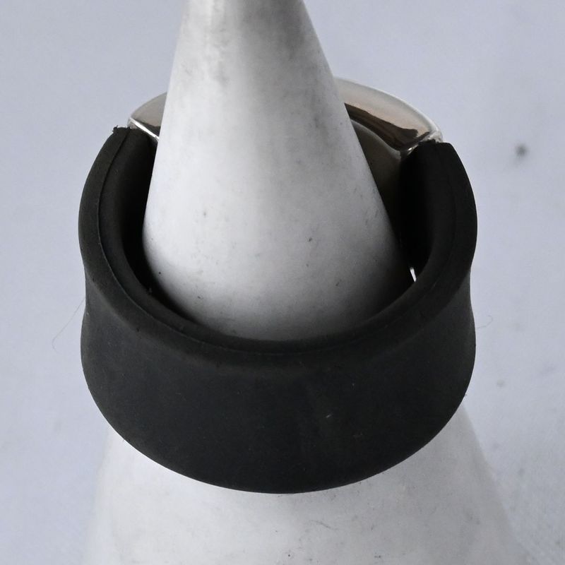 【研磨済】美品 GUCCI シルバー プレート ラバー リング 指輪 17号 Ag925