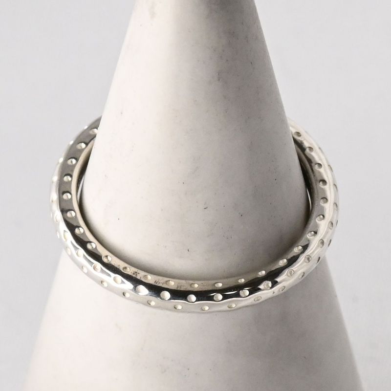 【研磨済】美品 COACH 3連 リング シルバー925 14号 コーチ 指輪