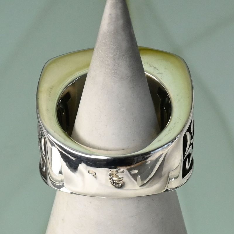 【研磨済】 JUSTIN DAVIS カットクロス リング SRJ117 7.5号 ジャスティンデイビス 指輪