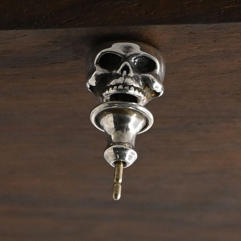 【研磨済】 JUSTIN DAVIS SECRET SKULL ピアス クリアストーン SEJ540 ジャスティンデイビス