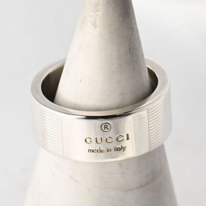 【研磨済】 GUCCI ロゴ リング SV925 シルバー 14.5号 指輪 グッチ