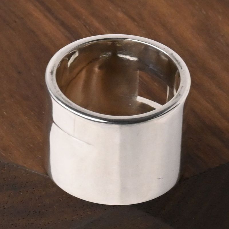 【研磨済】美品 90’s オールドグッチ GUCCI HEAVY BAND G RING リング 指輪 8号 Ag925