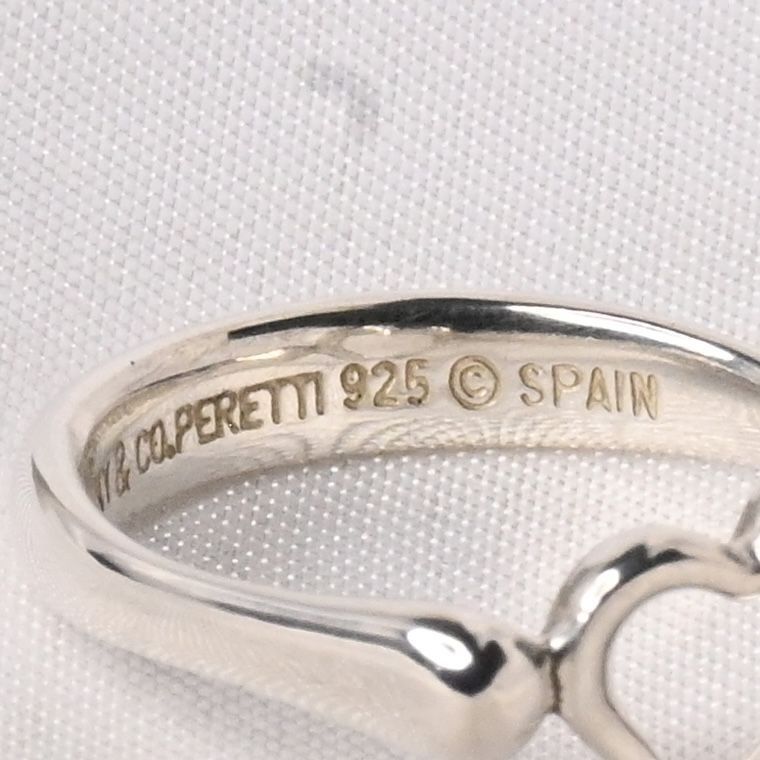 【研磨済】TIFFANY＆Co. オープンハート リング 8号 ティファニー 指輪 Elsa Peretti