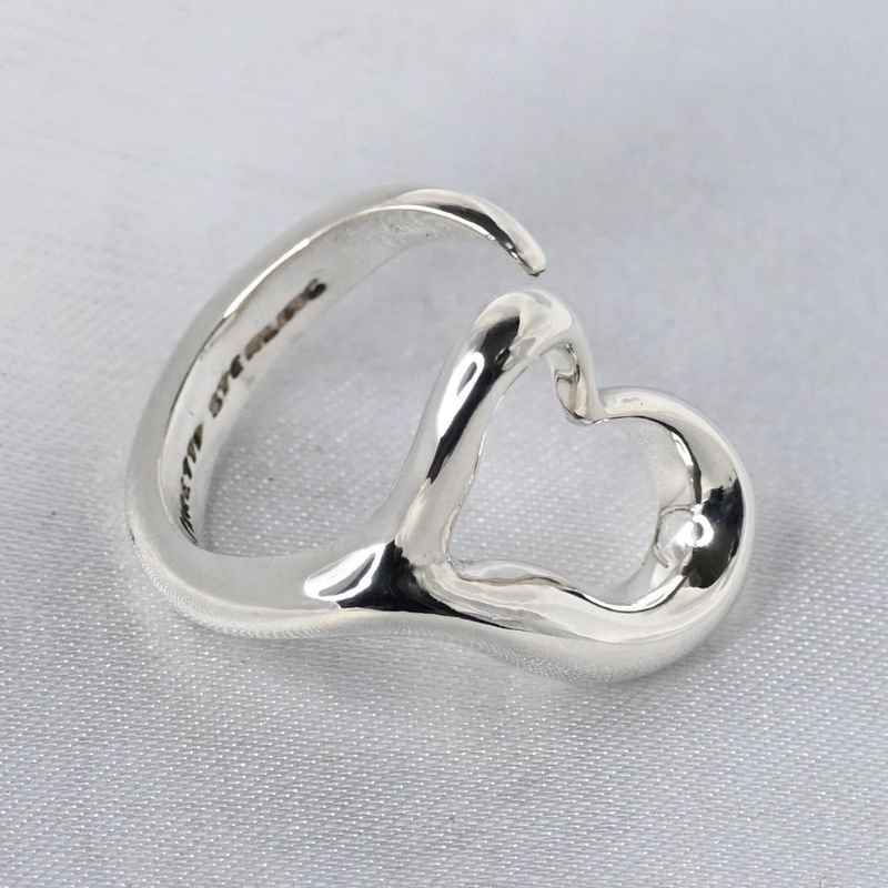【新品仕上げ】美品 Tiffany & Co. エルサ・ペレッティ オープン ハート リング スターリングシルバー 10号