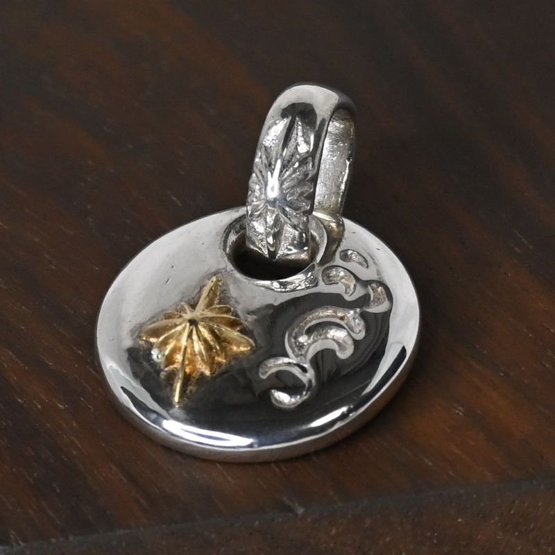 【研磨済】SAAD ペンダントトップ 18K シルバー925 太陽神 唐草 ネックレスチャーム