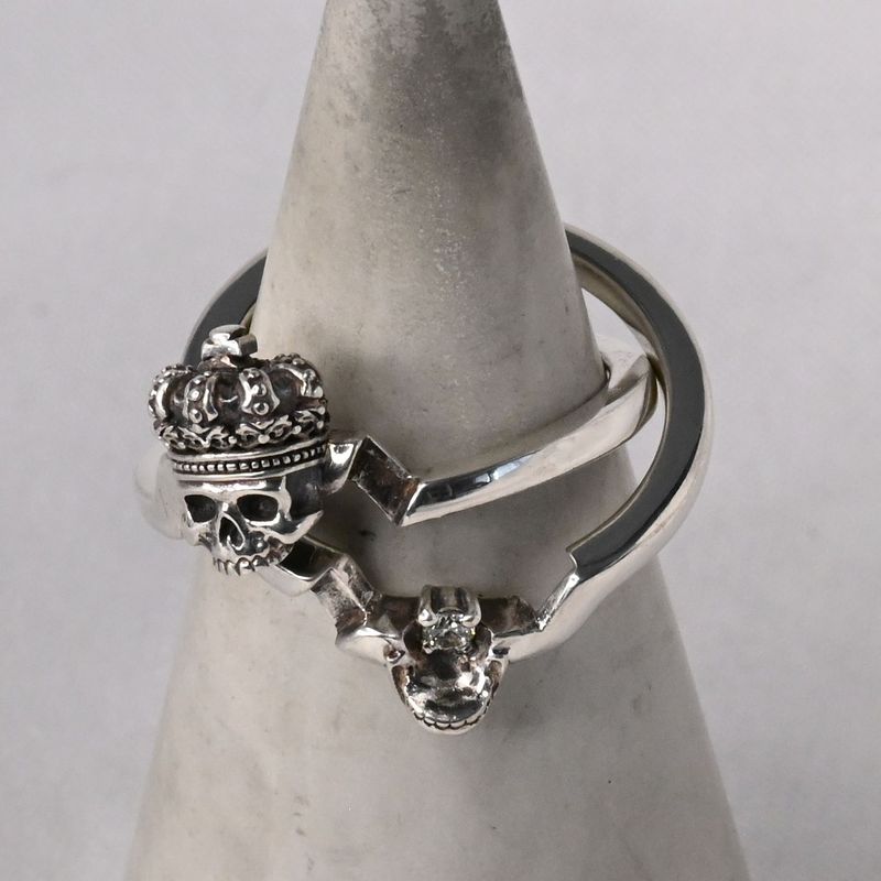 【研磨済】 JUSTIN DAVIS スカル リング 13号 ジャスティンデイビス 指輪