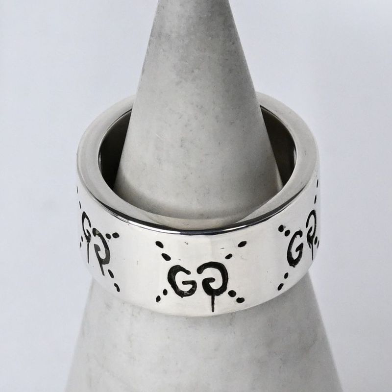 【研磨済】GUCCI ゴースト リング 8号 Ag925 ピンキー 指輪 グッチ