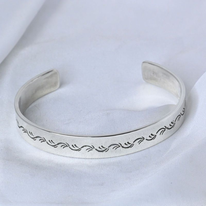 【研磨済】唐草 シルバー 925 バングル silver アラベスク