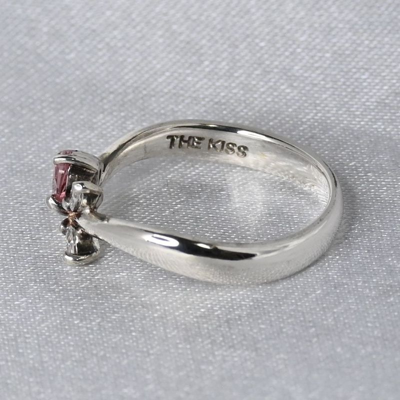 【研磨済】THE KISS リング 指輪 SILVER 9号 ピンクストーン
