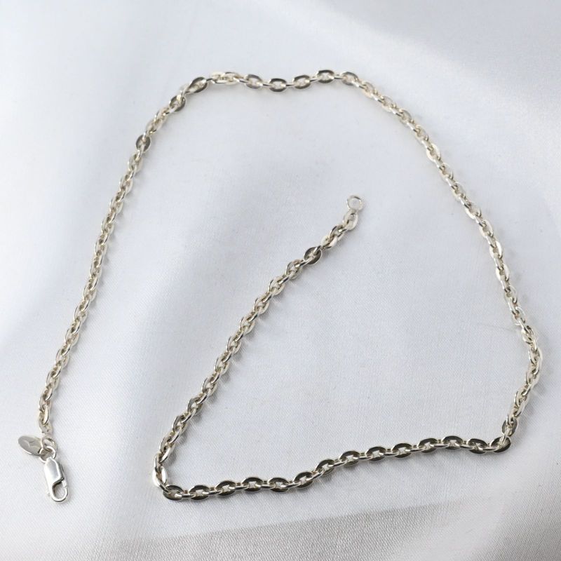 【研磨済】SAAD シルバー925 チェーン ネックレス 長さ45cm 幅3.5mm
