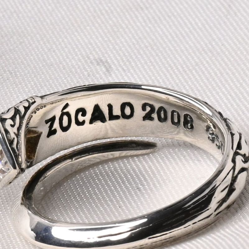 【研磨済】ZOCALO Ivy Spiral Ring Square : White CZ 17号 シルバー925 リング ソカロ