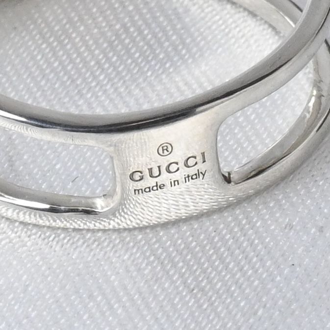 【研磨済】 GUCCI インターロッキング リング スリム 12号 指輪 Ag925