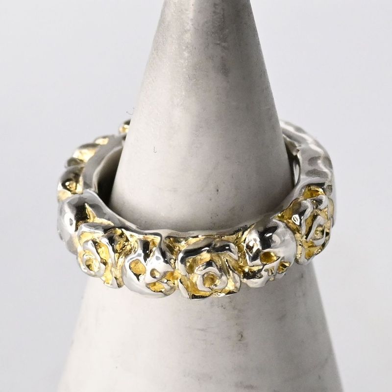 【研磨済】DEAL DESIGN ハート スカル リング 7号 シルバー925 ディールデザイン 指輪