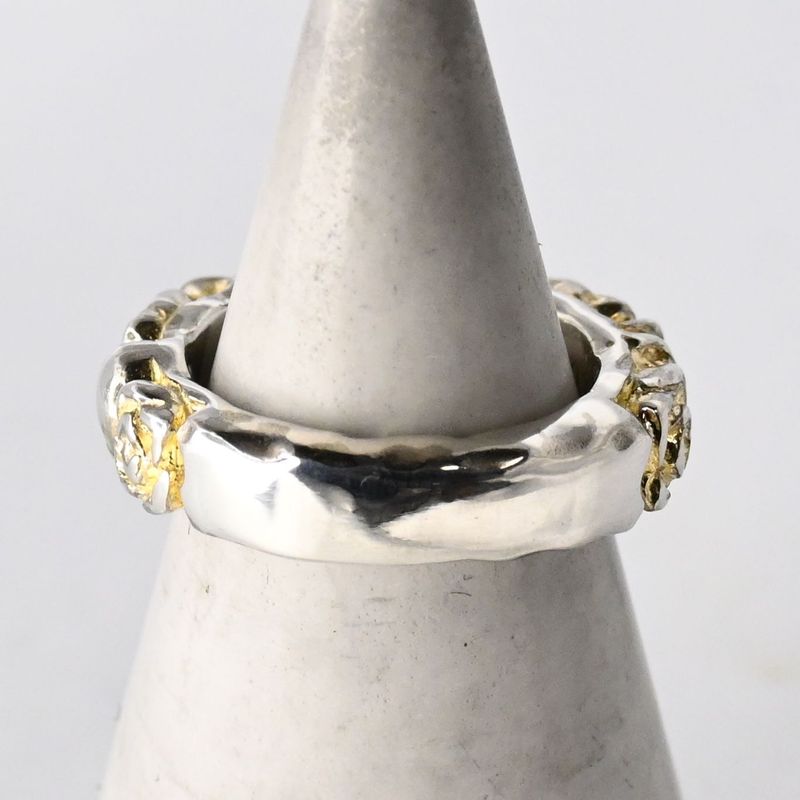 【研磨済】DEAL DESIGN ハート スカル リング 7号 シルバー925 ディールデザイン 指輪