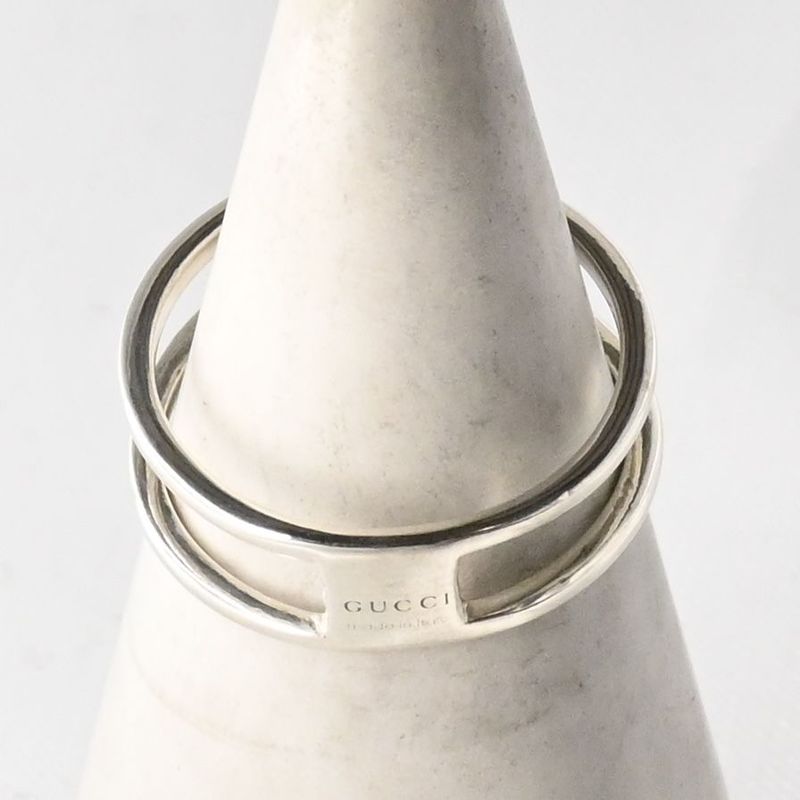 【研磨済】 GUCCI インターロッキング リング スリム 約12号 指輪 Ag925