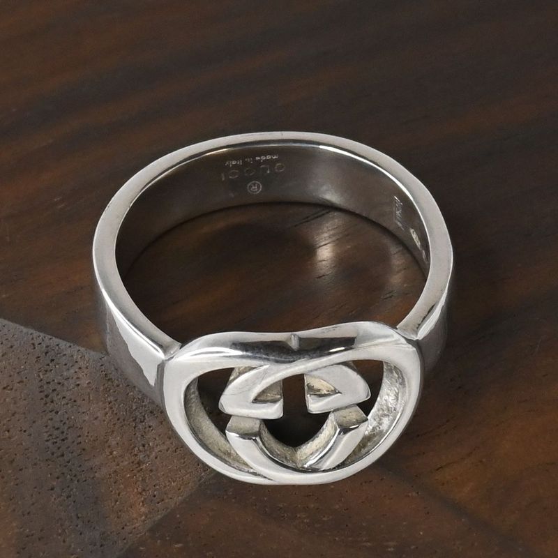 【研磨済】 GUCCI インターロッキングG リング サイズ15 指輪 シルバー925 Ag925 グッチ