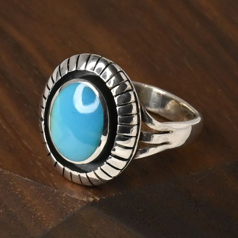 【研磨済】SAAD ターコイズ リング 5号 シルバー925 指輪