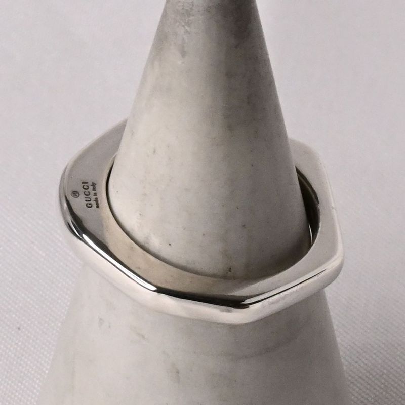 【研磨済】90’s オールドグッチ GUCCI オクタゴン ナット リング 指輪 13号 Ag925 美品
