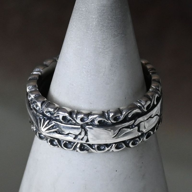 【研磨済】SAAD リング 6号 シルバー925 クラック 太陽神 サード