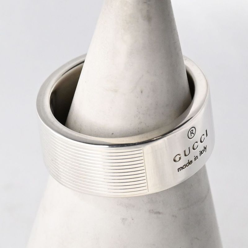 【研磨済】 GUCCI ロゴ リング SV925 シルバー 14.5号 指輪 グッチ