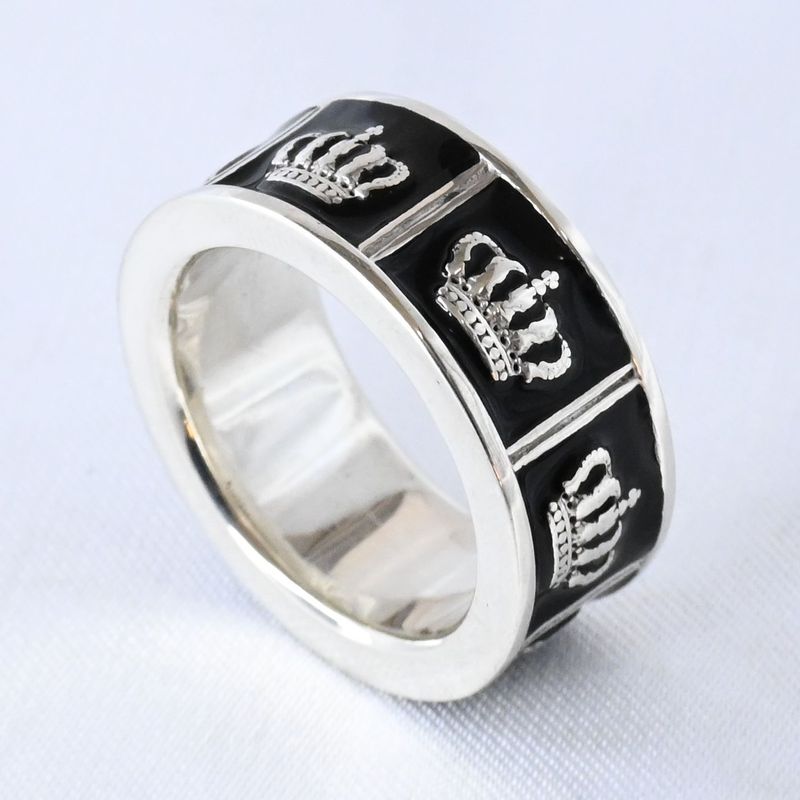【研磨済】 JUSTIN DAVIS PRIDE&JOY/CROWN リング 17号 ブラック SRJ272 ジャスティンデイビス 指輪 クラウン 王冠 シルバー925