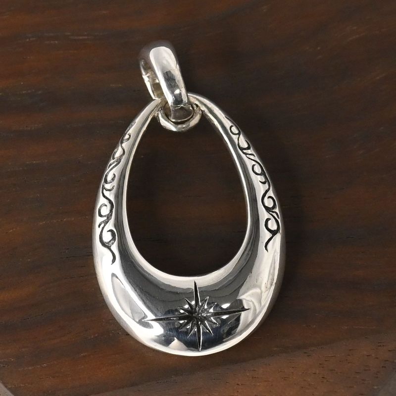 【研磨済】SAAD ペンダントトップ 太陽神 唐草 シルバー925  ネックレスチャーム