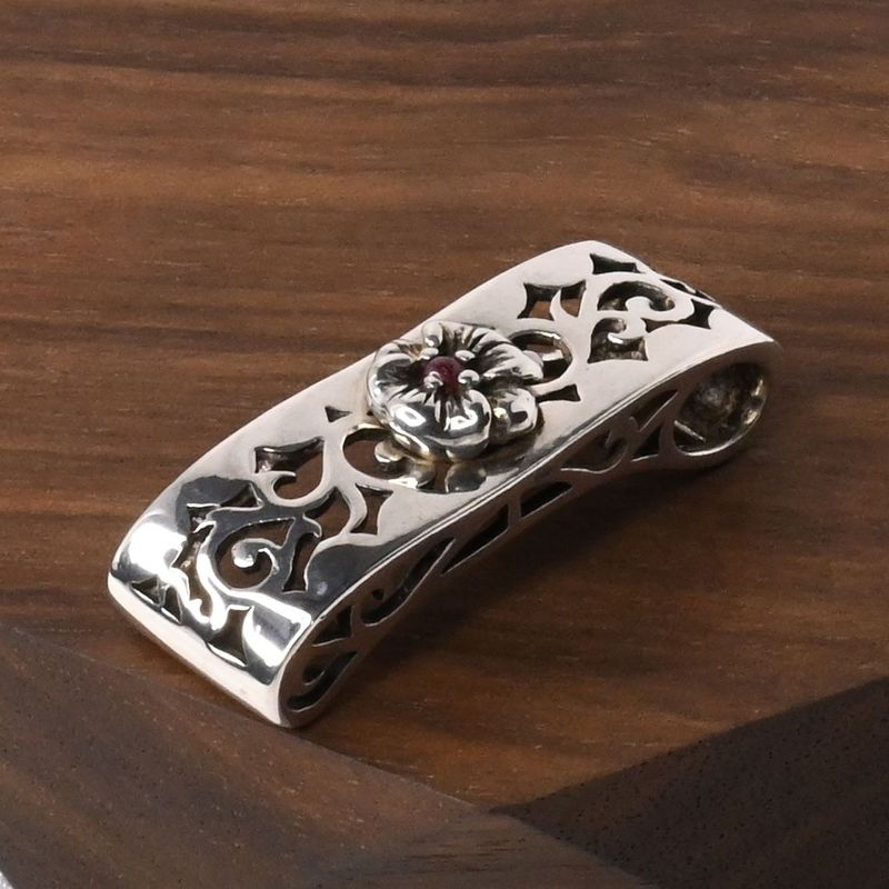 【研磨済】SAAD ハイビスカス  ペンダントトップ シルバー925 ネックレスチャーム