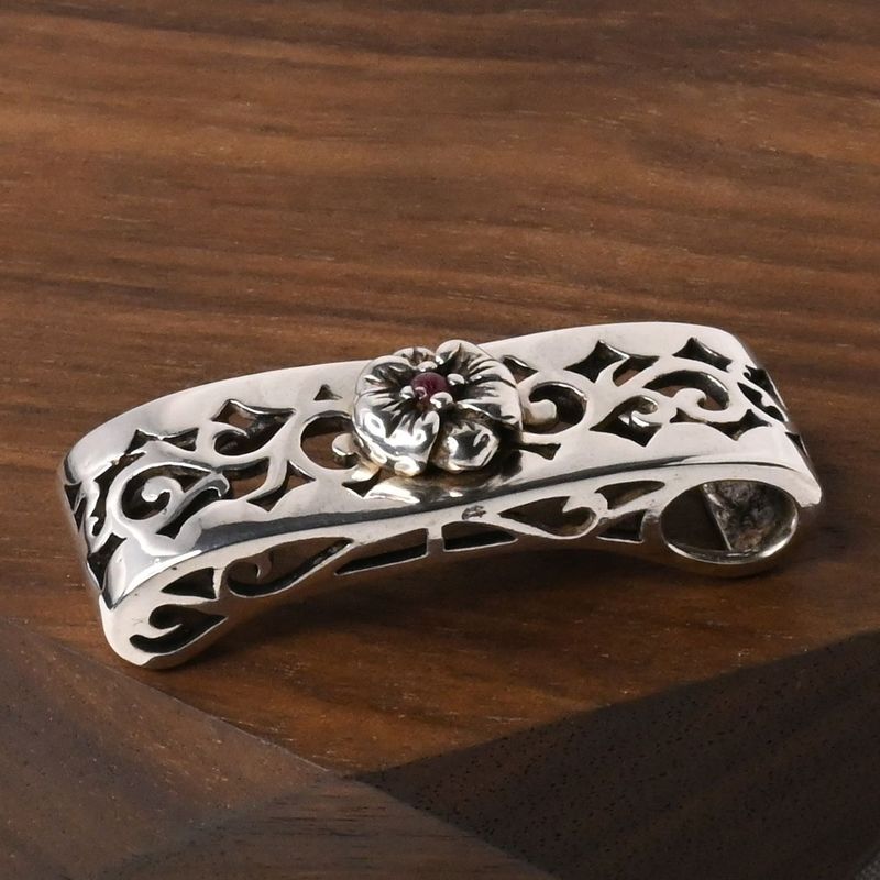 【研磨済】SAAD ハイビスカス  ペンダントトップ シルバー925 ネックレスチャーム