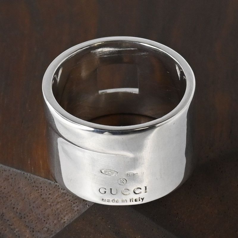 【研磨済】美品 90’s オールドグッチ GUCCI HEAVY BAND G RING リング 指輪 15号 Ag925