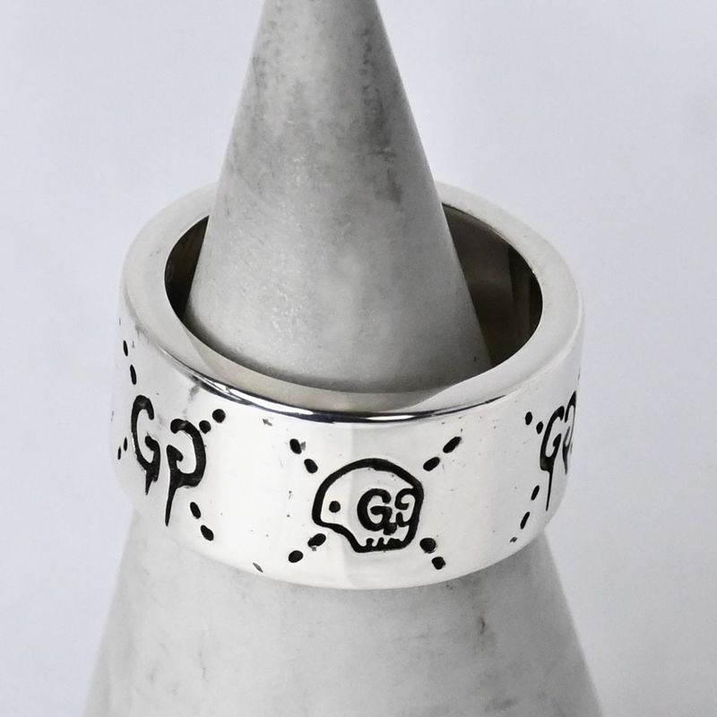 【研磨済】GUCCI ゴースト リング 8号 Ag925 ピンキー 指輪 グッチ