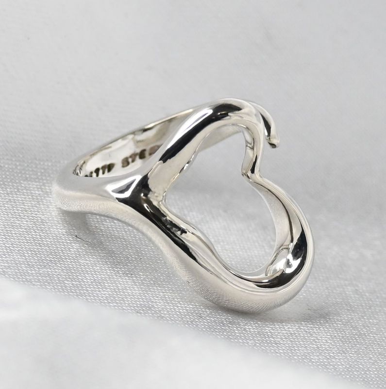 【新品仕上げ】美品 Tiffany & Co. エルサ・ペレッティ オープン ハート リング スターリングシルバー 10号