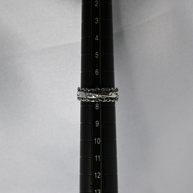 【新品仕上げ】SAAD リング 7.5号 シルバー925 クラックデザイン 太陽神