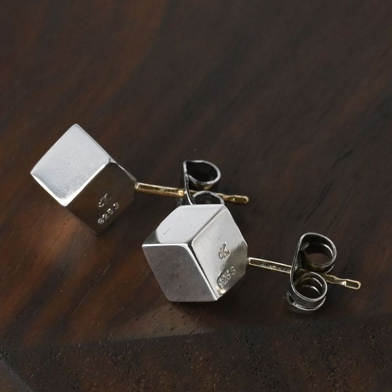 【研磨済】Calvin Klein スクエア ピアス 両耳用 ペア silver925 カルバン・クライン