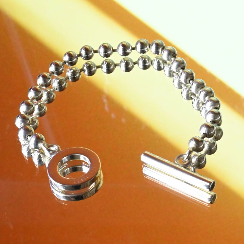 【研磨済】GUCCI グッチ ボールチェーン ブレスレット 17cm シルバー925 Ag925