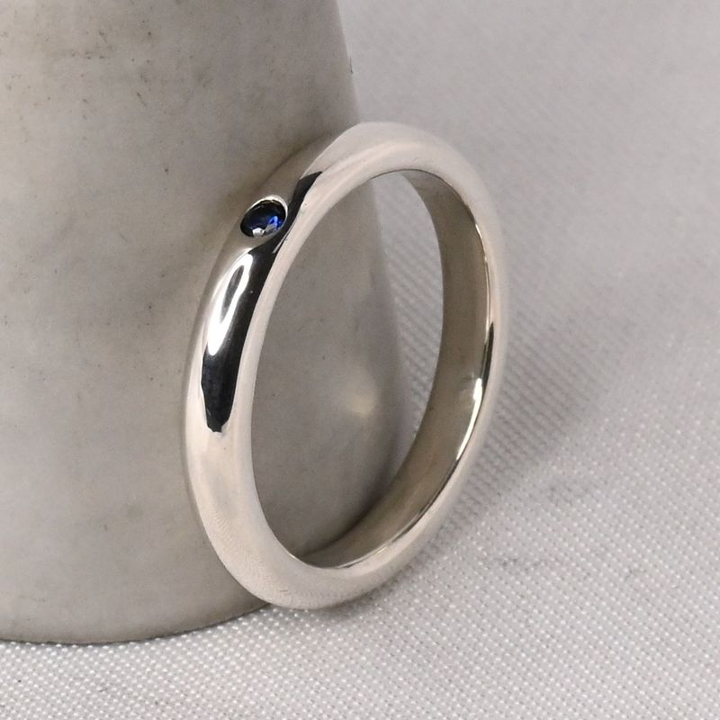 【研磨済】TIFFANY＆Co. スタッキングバンド リング サファイア 6.5号 ティファニー 指輪 シルバー925