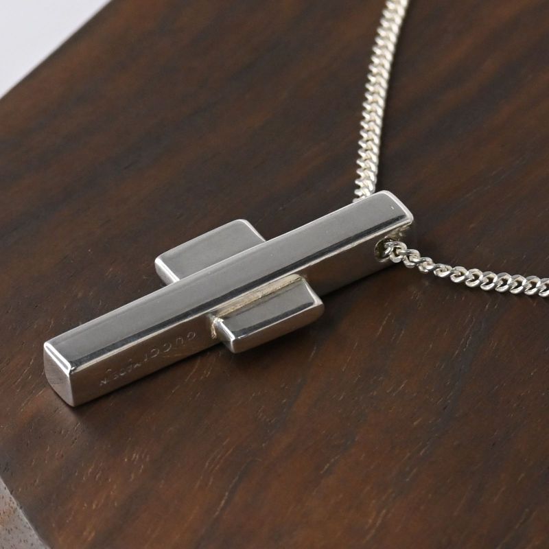 【研磨済】GUCCI セパレートクロス ネックレス 長さ40cm Ag925 グッチ