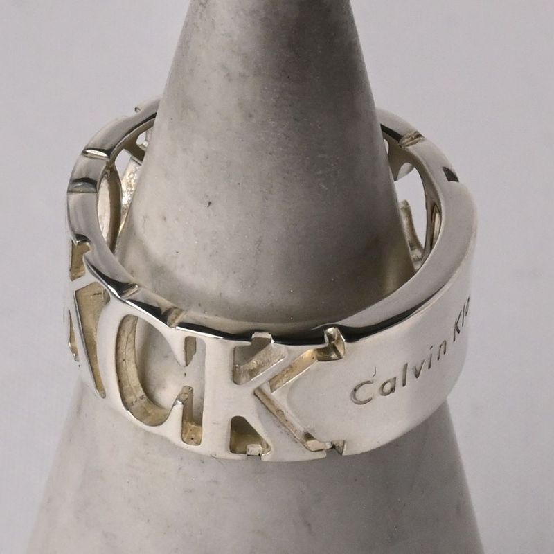 【研磨済】Calvin Klein ロゴ リング 8.5号 カルバン・クライン 指輪