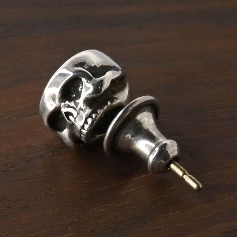 【研磨済】 JUSTIN DAVIS SECRET SKULL ピアス クリアストーン SEJ540 ジャスティンデイビス