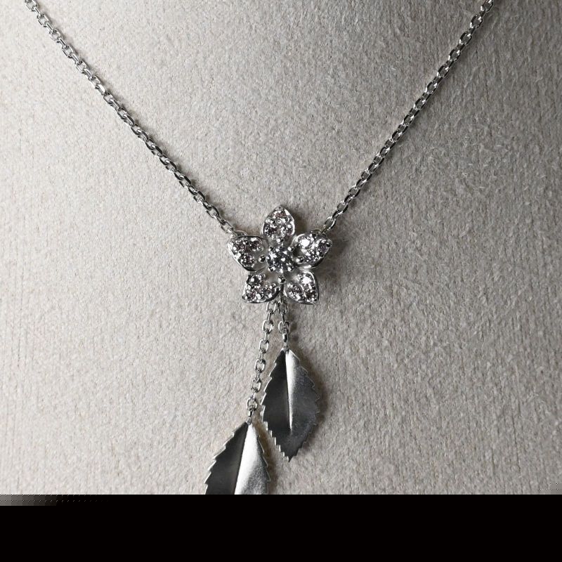 【研磨済】STAR JEWELRY フラワー ネックレス シルバー925 チェーン40cm スタージュエリー
