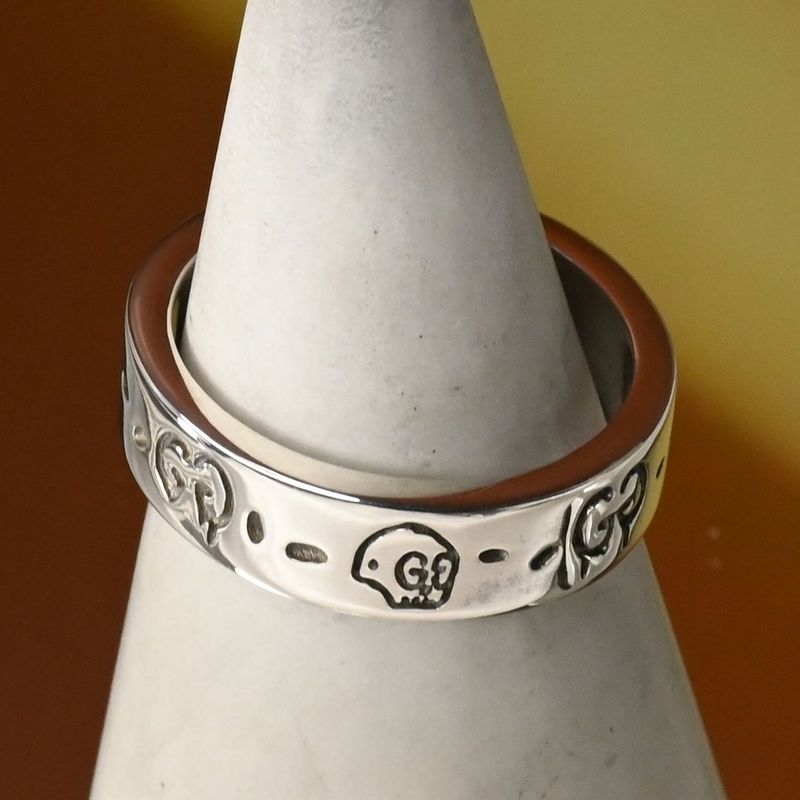 【研磨済】GUCCI ゴースト リング 17号 Ag925 美品 指輪 グッチ
