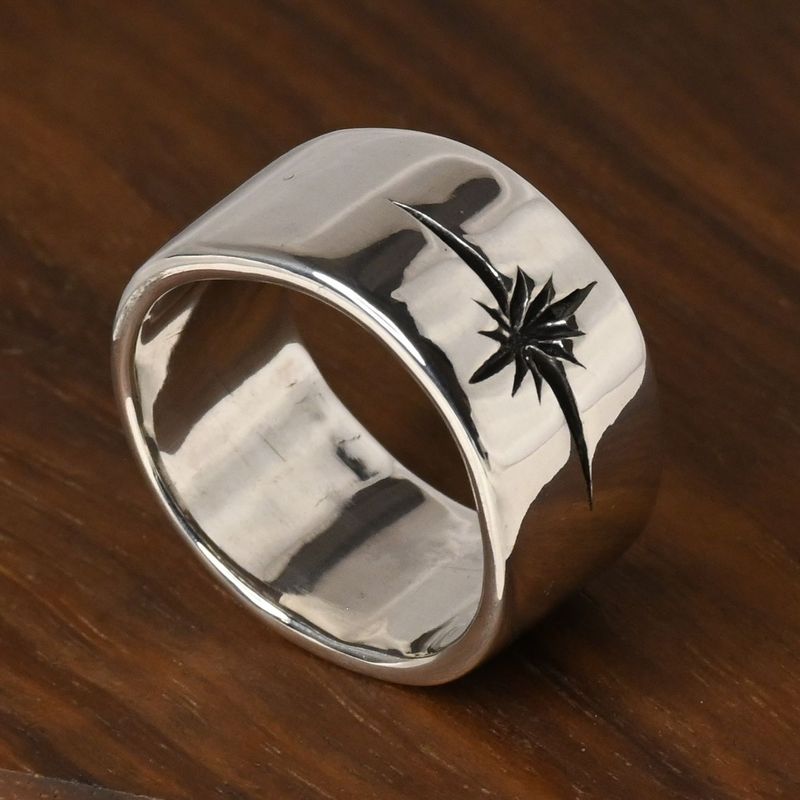 【研磨済】SAAD シルバー リング 14号 太陽神 シルバー925 指輪